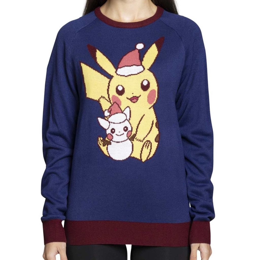 Pokemon Merch Pikachu Holiday Friend Navy Sweater Best Christmas Gifts For Her