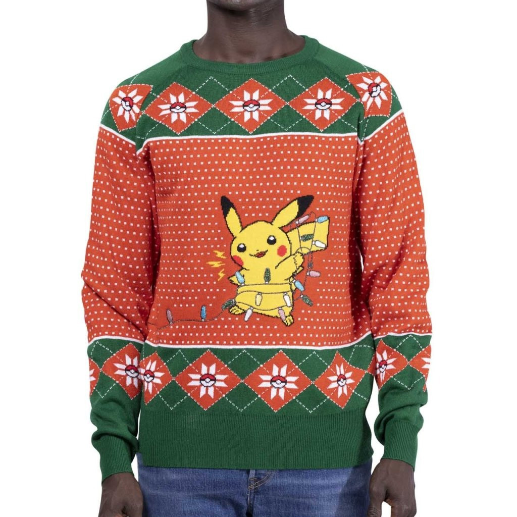 Pokemon Merch Pikachu Holiday Lights Sweater Christmas Present For Husband Pokemon Merch Pikachu Holiday Lights Sweater Christmas Present For Husband