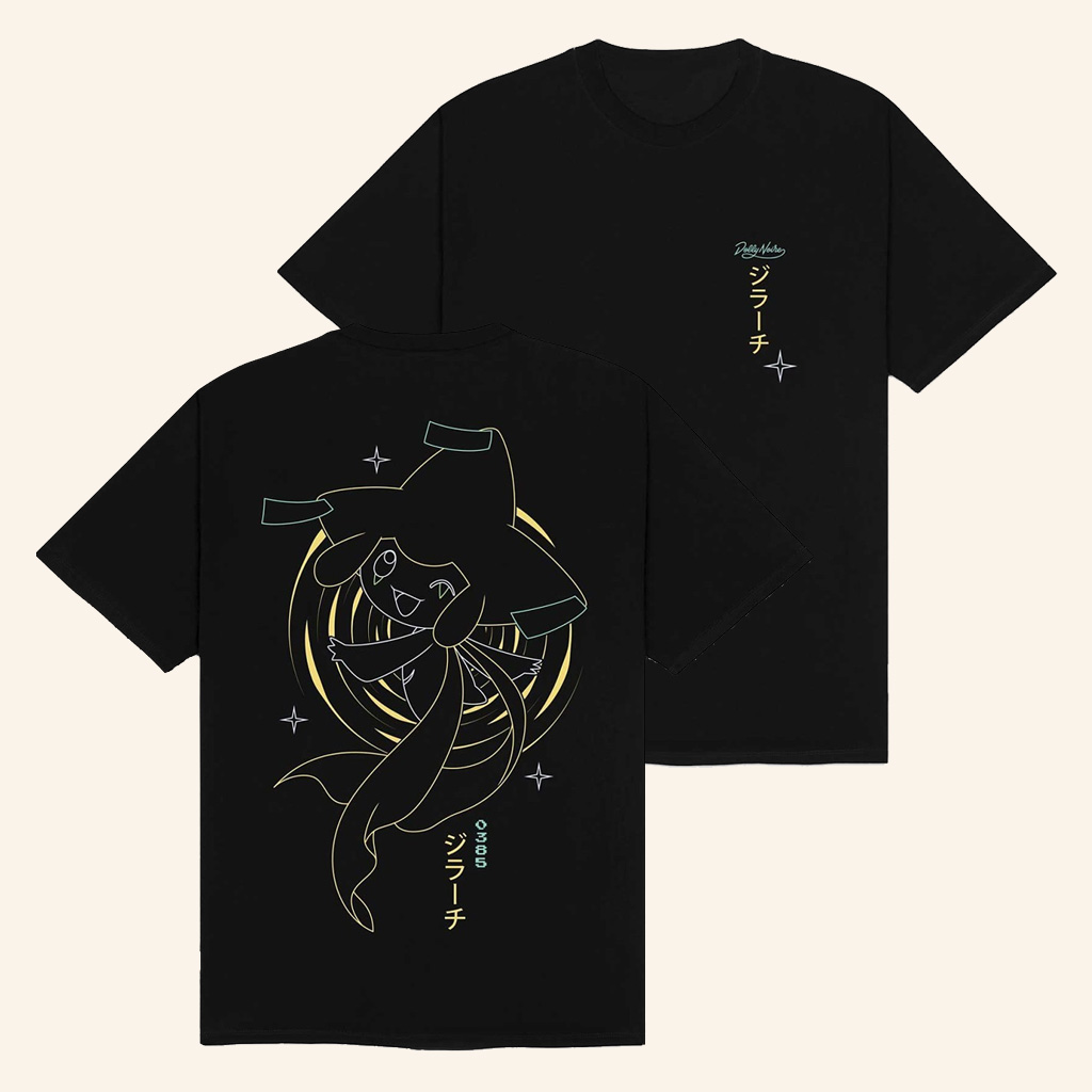 Pokemon Merch Pokemon X Dolly Noire Jirachi Black T-Shirt Presents For Pokemon Fans
