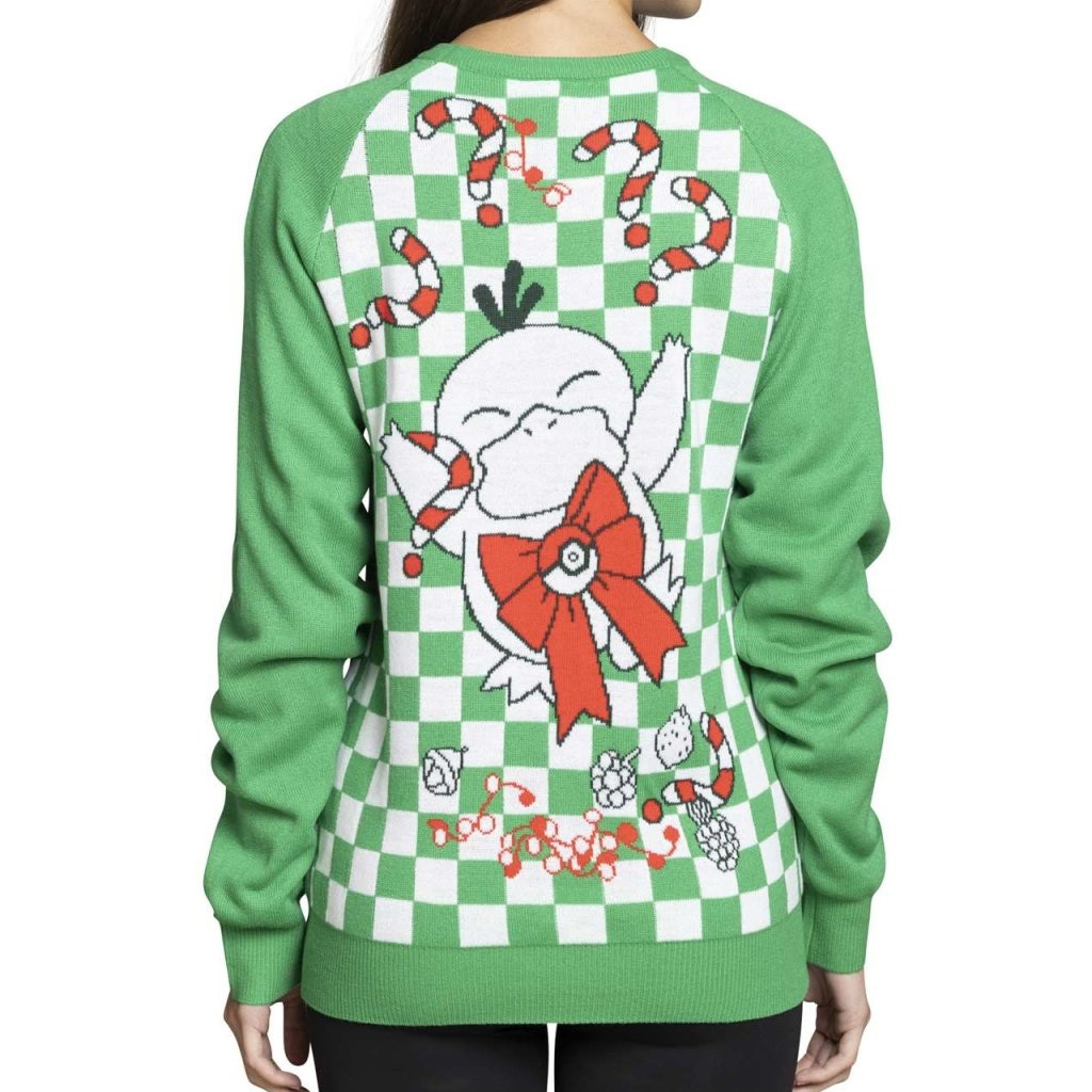 Pokemon Merch Psyduck Holiday Green Sweater Christmas Gift Ideas For Wife