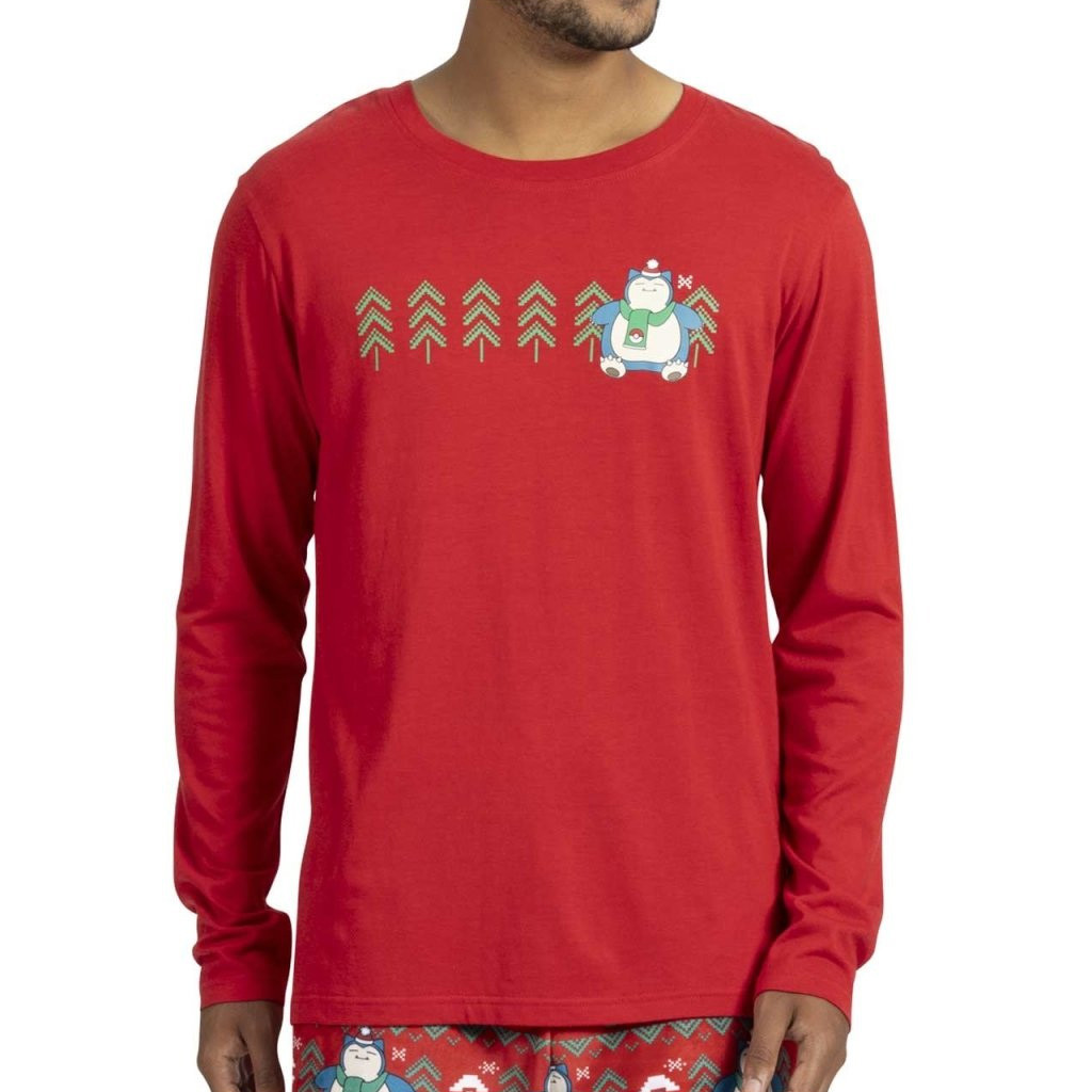 Pokemon Merch Snorlax Restful in Red Long Sleeve T-Shirt Xmas Presents For Him Pokemon Merch Snorlax Restful in Red Long Sleeve T-Shirt Xmas Presents For Him