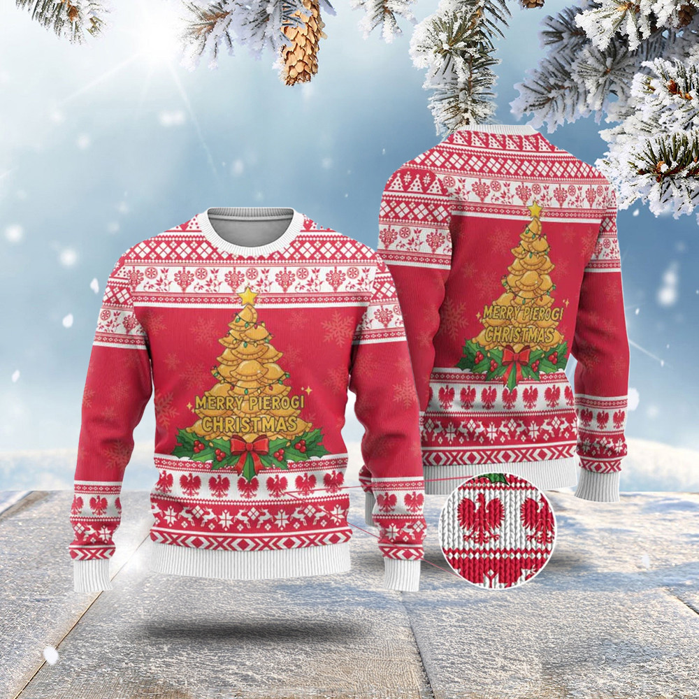 Poland Christmas Ugly Christmas Sweater Oh Pierogi Tree