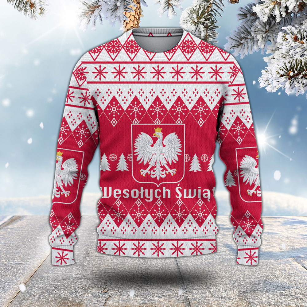 Poland Christmas Wesoych Swiat Ugly Pattern Sweater