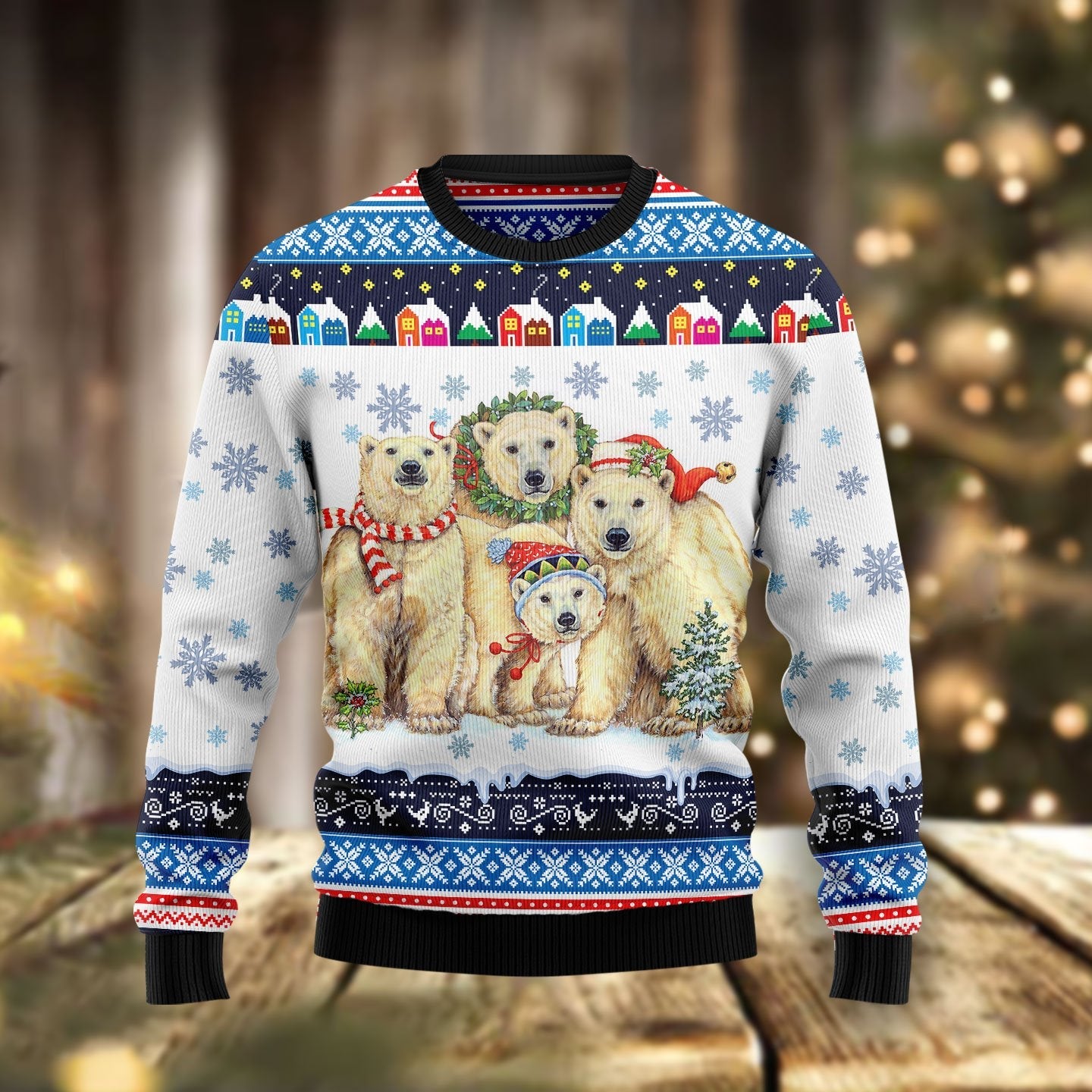 Polar Bear Family Ugly Christmas Sweater Cute Xmas Sweaters Polar Bear Lovers Gifts