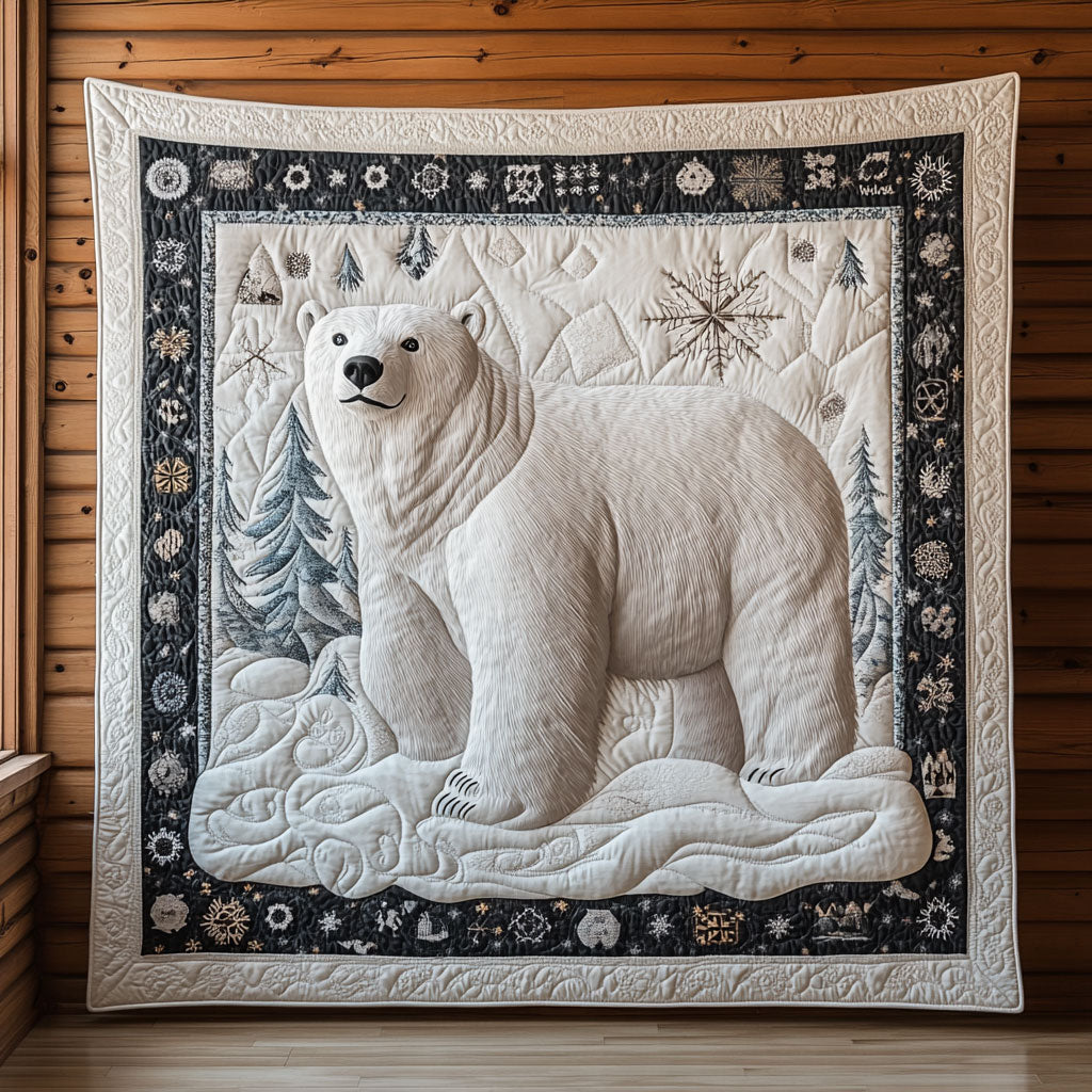 Polar Bear Quilted Blanket Best Throw Blanket Best Family Christmas Gifts