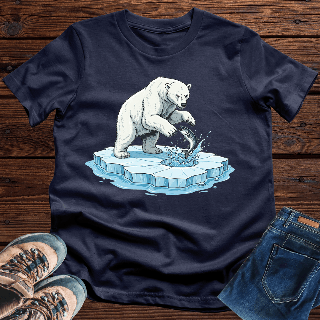 Polar Fisher T-Shirt Polar Bear Hunting Fish Best Fishing Apparel Gifts For Dad