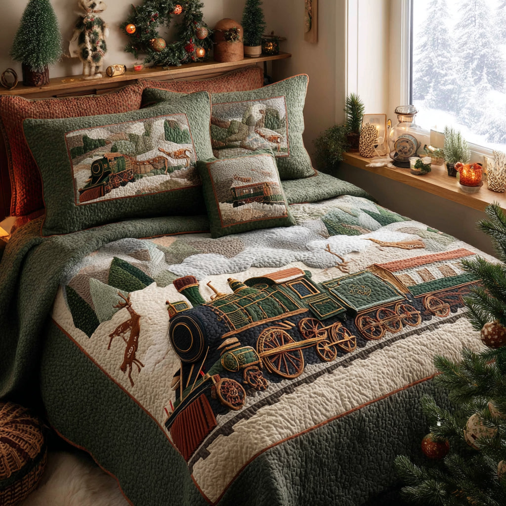 Polar Journey Quilted Bedding Set Holiday Duvet Sets Good Family Christmas Presents