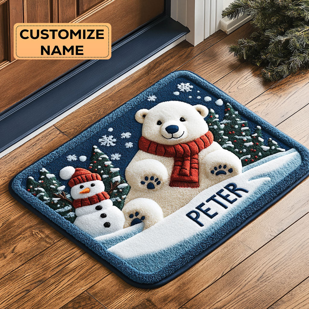 Polar Joy Custom Personalized Doormat Perfect Gift For Friends and Family on Christmas Day