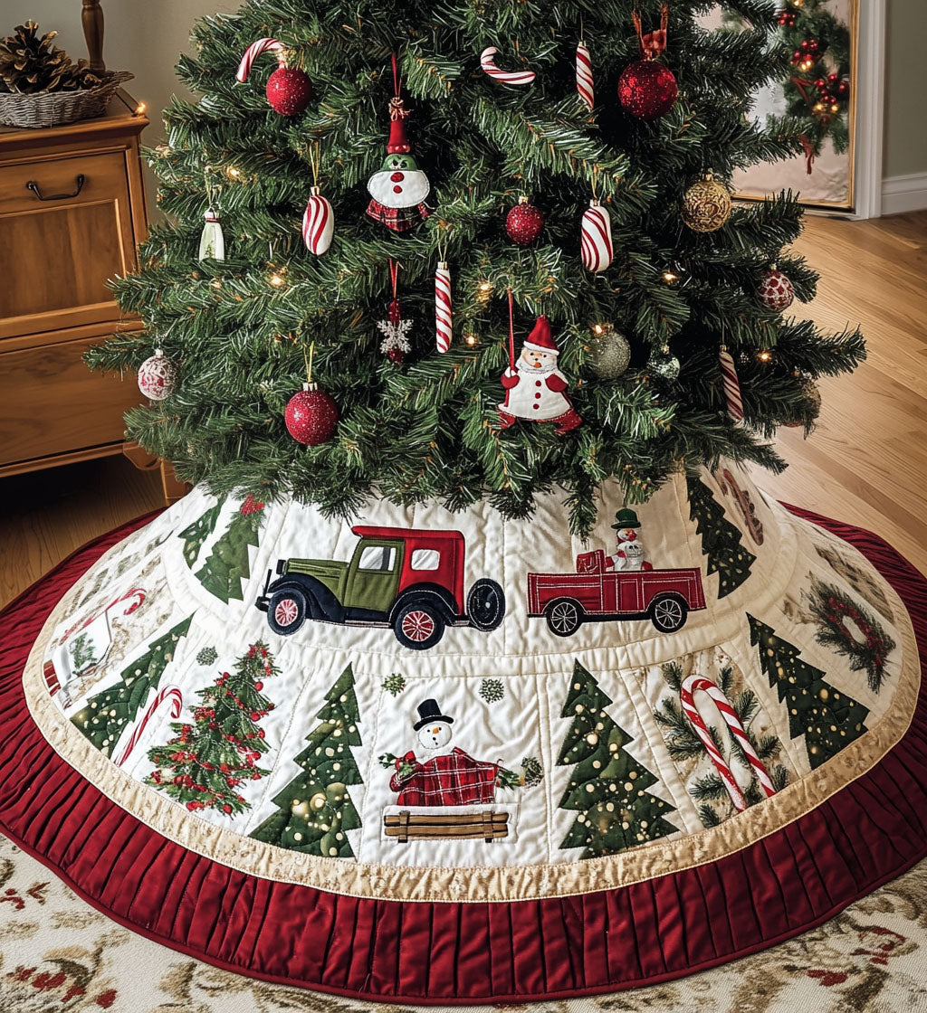 Polar Parade Quilted Christmas Tree Skirt Classic Christmas Home Decor Merry And Bright Holiday Decor