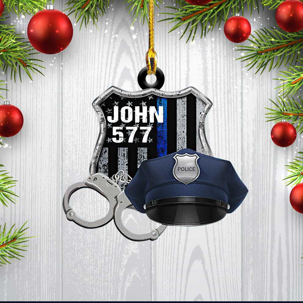 Police Badge Handcuff Ornament  Gift For Police  Shaped Ornament Police Car Hanger Decor