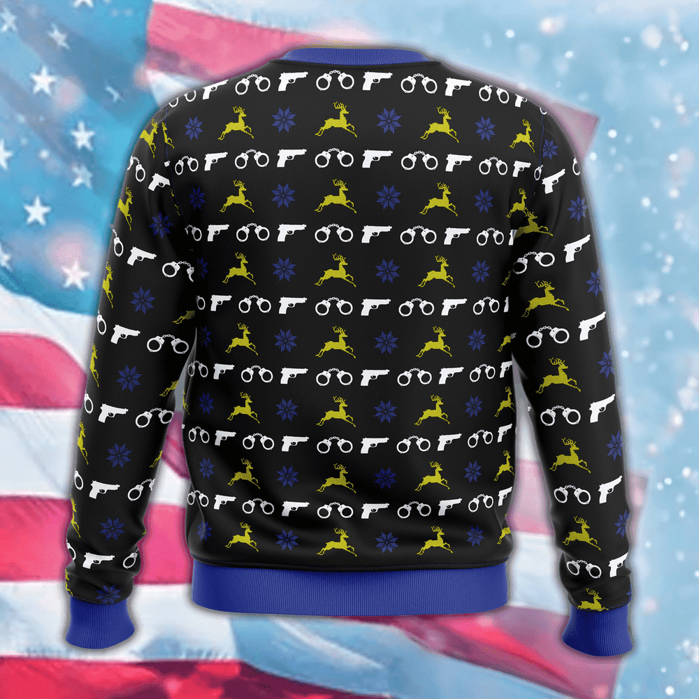 Police Navidad Logo Ugly Christmas Sweater Thin Blue Line Police Sweater Gifts For Xmas Police Navidad Logo Ugly Christmas Sweater Thin Blue Line Police Sweater Gifts For Xmas