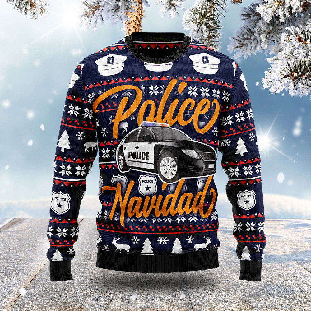 Police Navidad Ugly Christmas Sweater Holiday Clothing Christmas Gifts For Policers