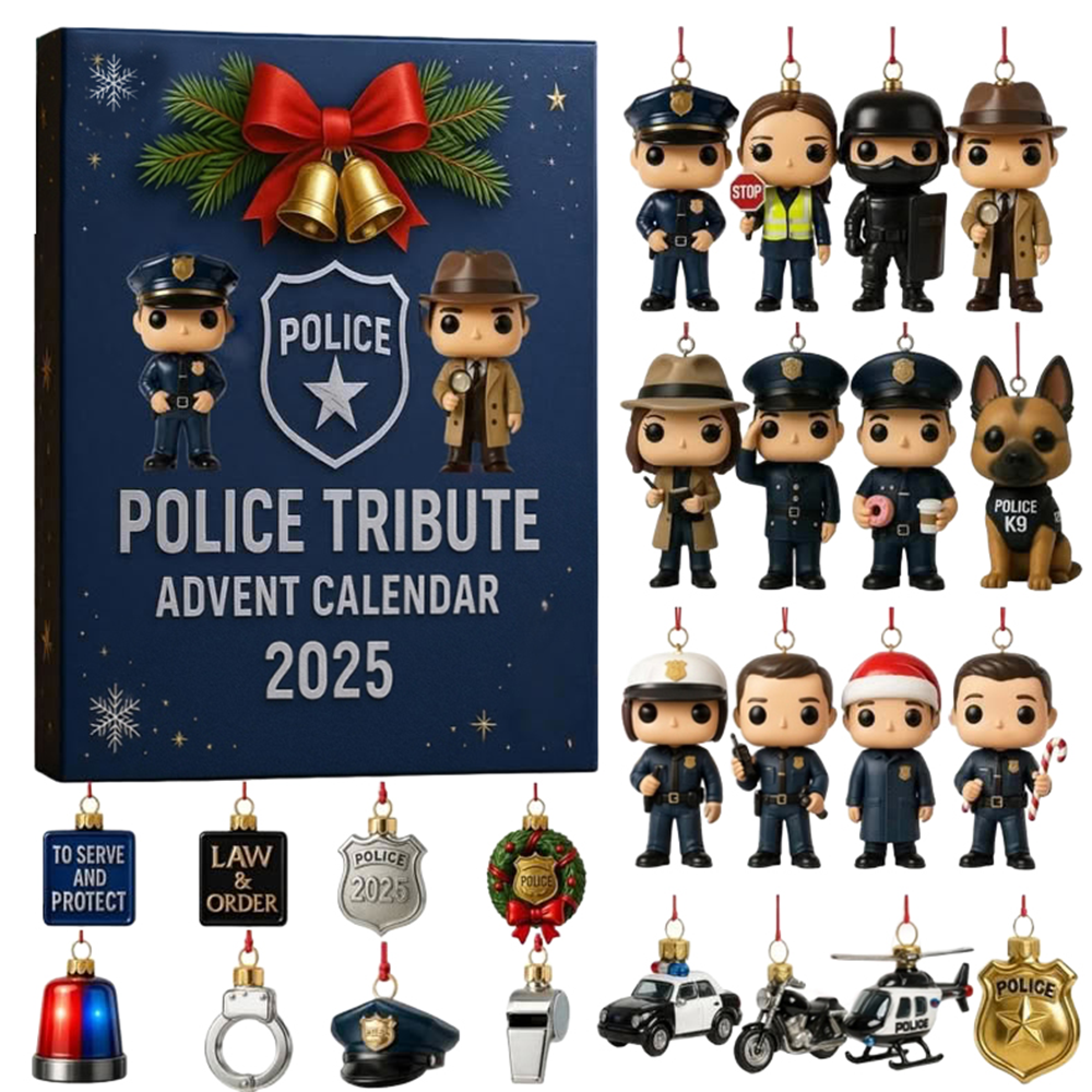 Police Tribute Advent Calendar 2025 Holiday Countdown Calendar Patriotic Christmas Gifts