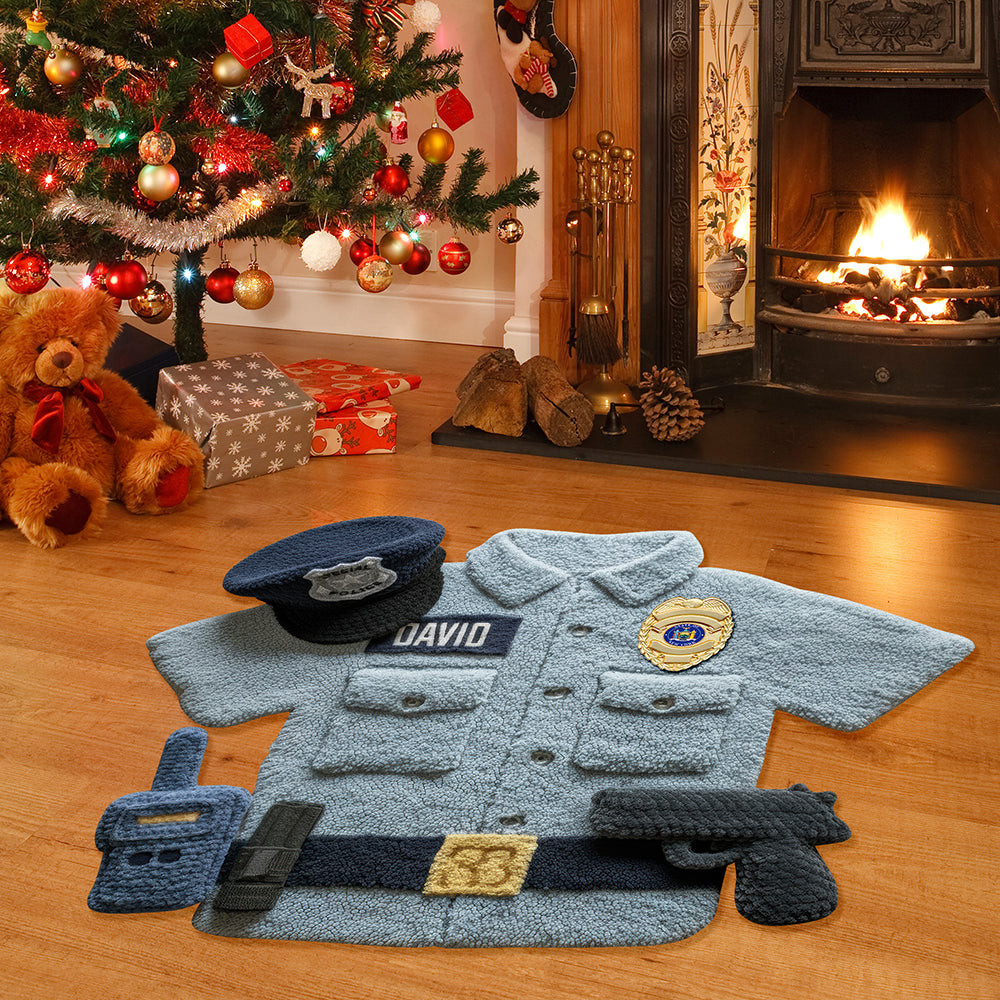 Police Uniform Doormat - Personalized Gifts For Police - Custom Portrait Funny Christmas Gift Police Uniform Doormat - Personalized Gifts For Police - Custom Portrait Funny Christmas Gift