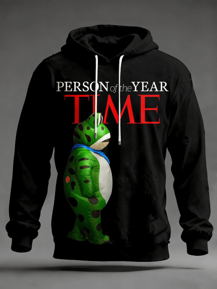 Polish Frog Person of The Year Print Hoodie FDT Crewneck Anti Trump Apparel Gift for Dad