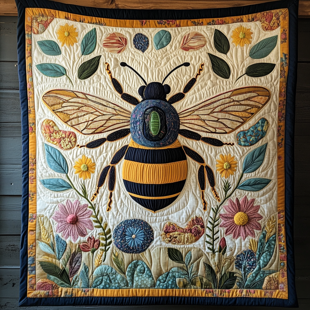 Pollen Pathways Quilted Blanket Cute Fuzzy Blankets