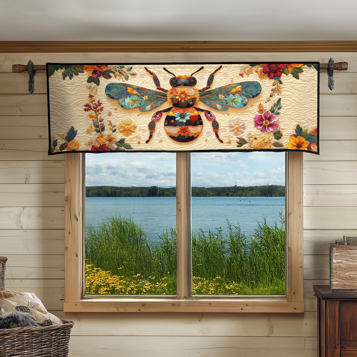 Pollinator Paradise Quilted Valance Quilted Window Valance Special Present For Dad
