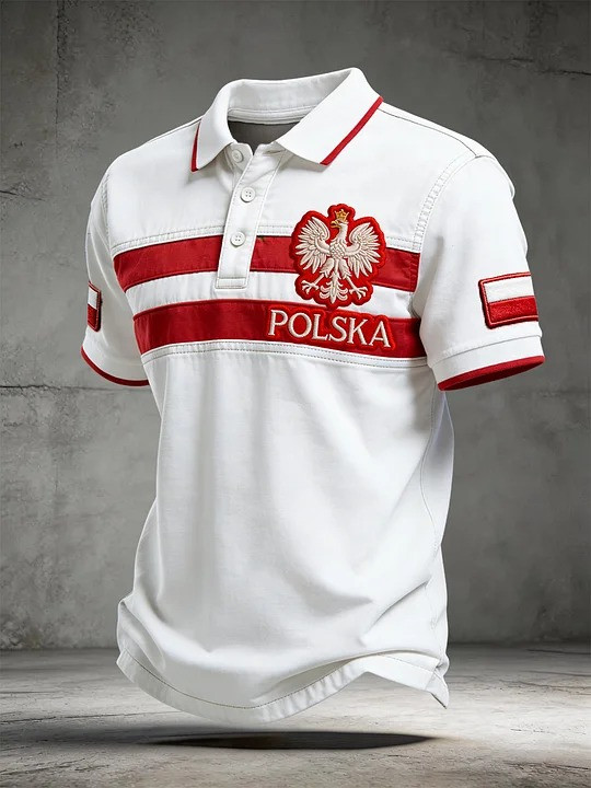 Polska Poland Eagle Crest Polo Shirt Polish Heritage Fan Apparel Sports Gear Best Gift For Polish Fans