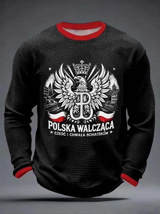 Polska Walczaca Fighting Poland Eagle Crown Long Sleeve Shirt Polish Patriot Heritage Honor Apparel Gift