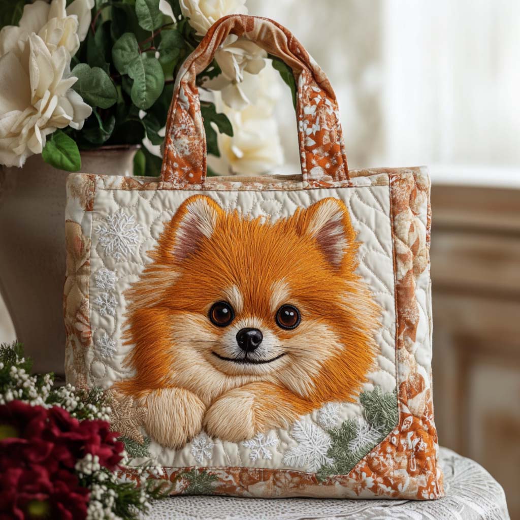Pomeranian Quilted Tote Bag Dog Lover Gifts Merchandise 