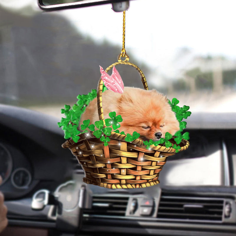 Pomeranian Sleeping Lucky Fairy Two Sided Car Ornament Cool Dog Ornaments
