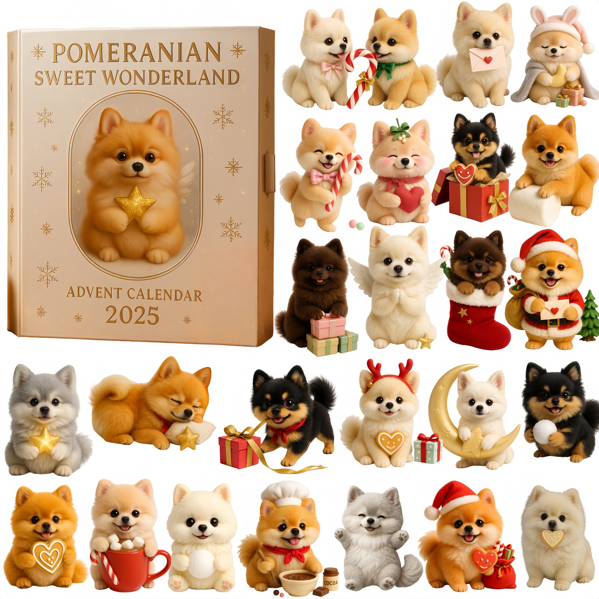 Pomeranian Sweet Wonderland Advent Calendar 2025 24 Day Advent Calendar Dog Lover Gifts