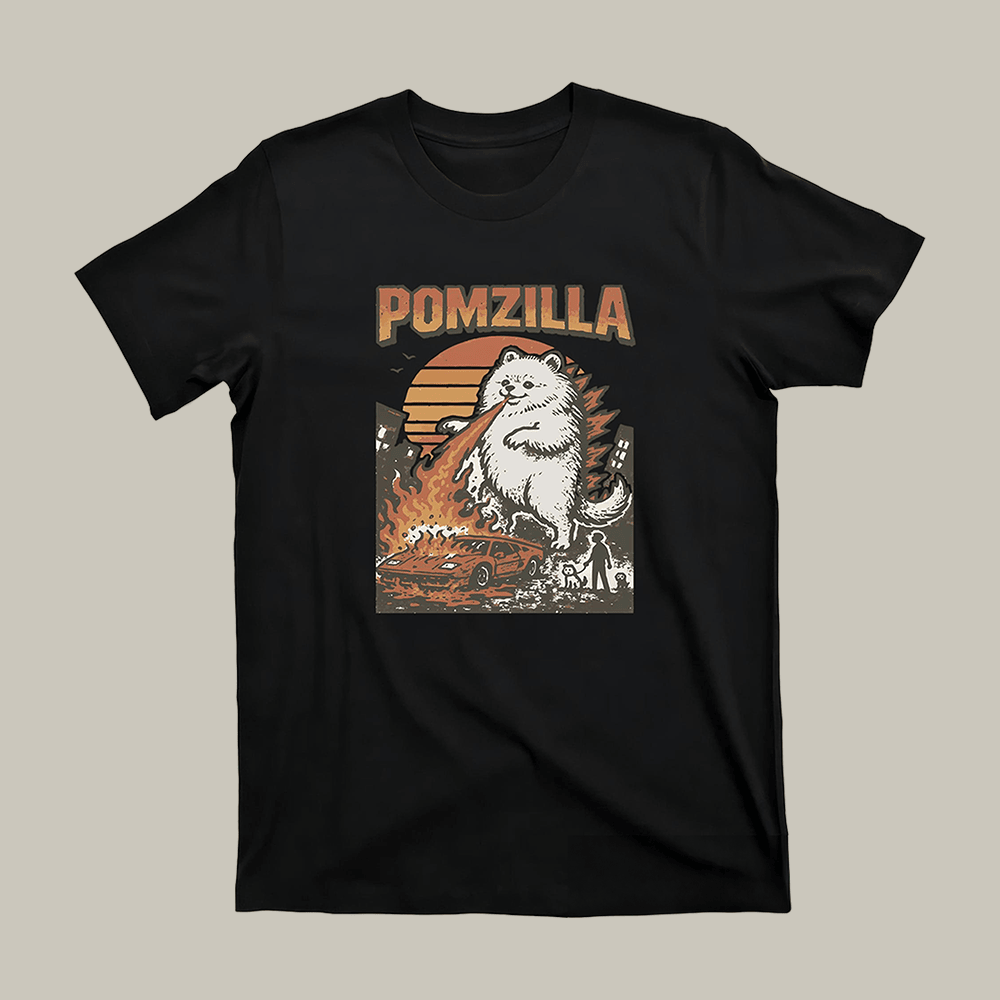 Pomzilla Pomeranian T-Shirt Pomzilla Graphic Tee Unique Gifts For Enthusiasts