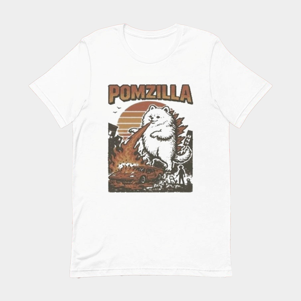 Pomzilla Shirt Funny Godzilla Pomeranian T-Shirt  Gifts For Dog Lovers