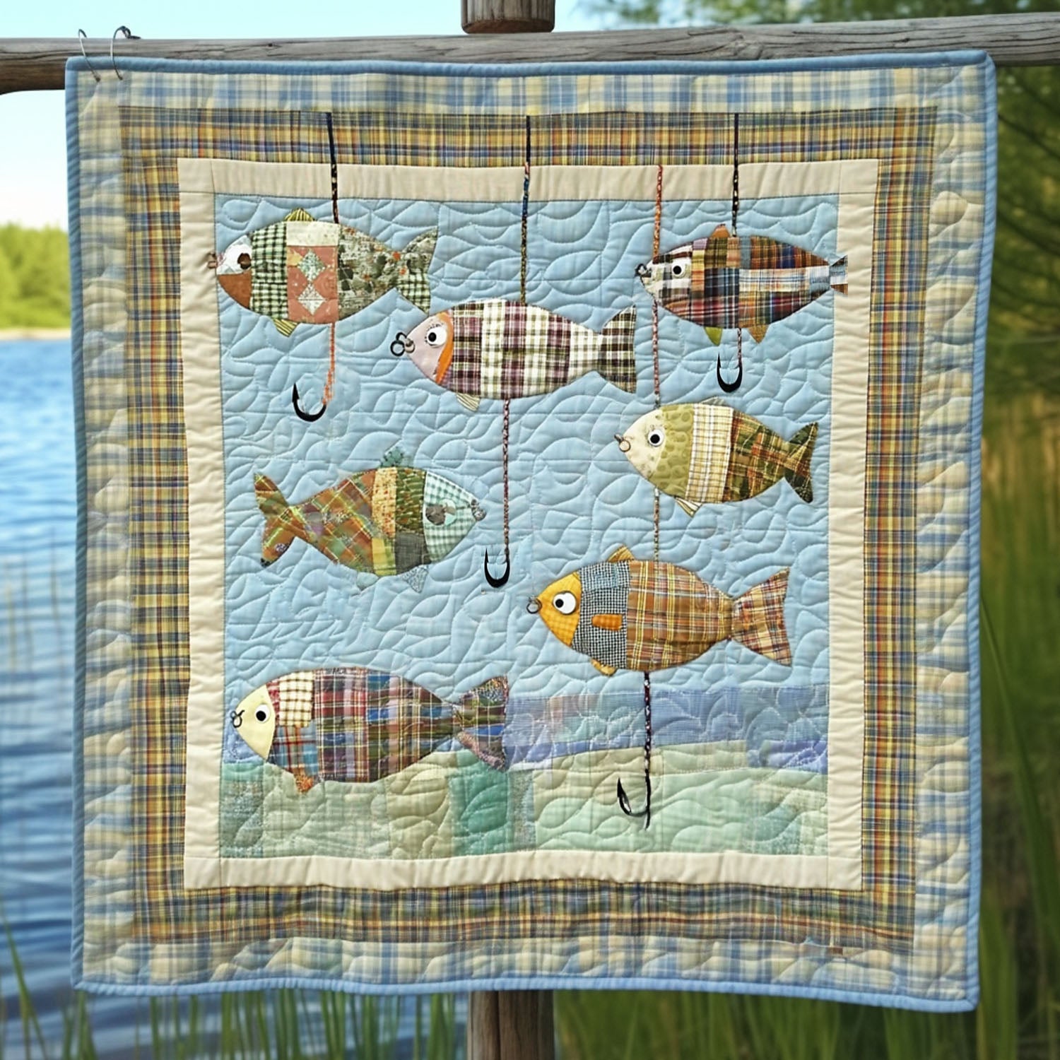 Pondside Play Quilted Blanket Christmas Throw Blanket Gifts For An Ocean Lover