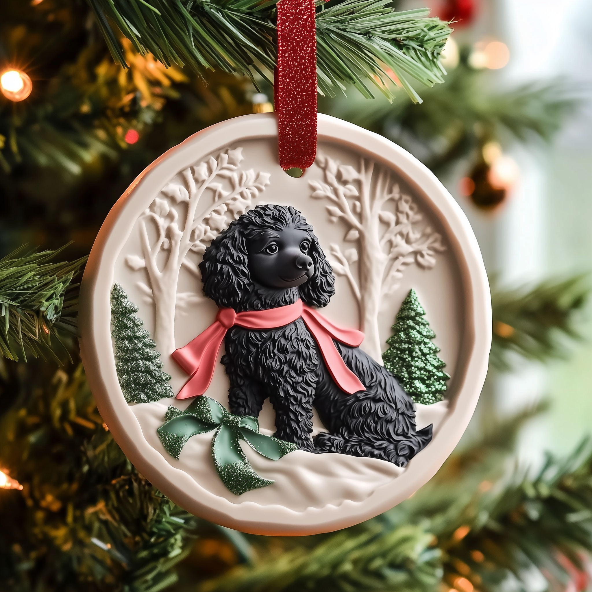 Poodle Acrylic Ornament Holiday Ornament Keepsake