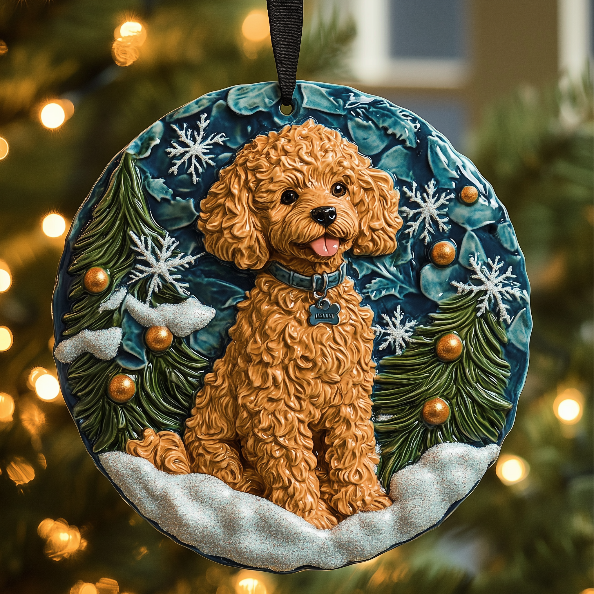 Poodle Acrylic Ornament Holiday Tree Decoration