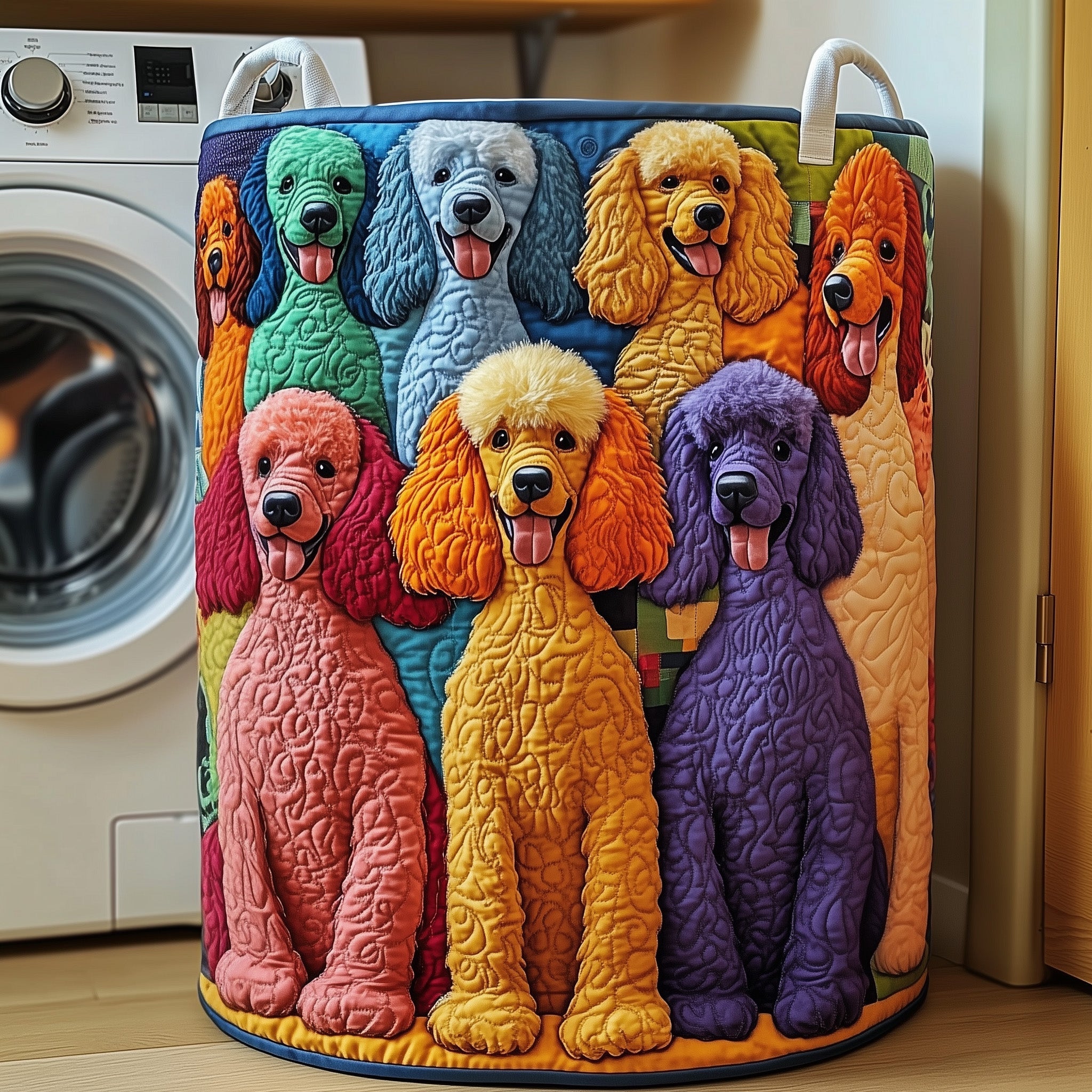 Poodle Charm Quilted Laundry Basket Best Presents Gifts For Poodle Lovers