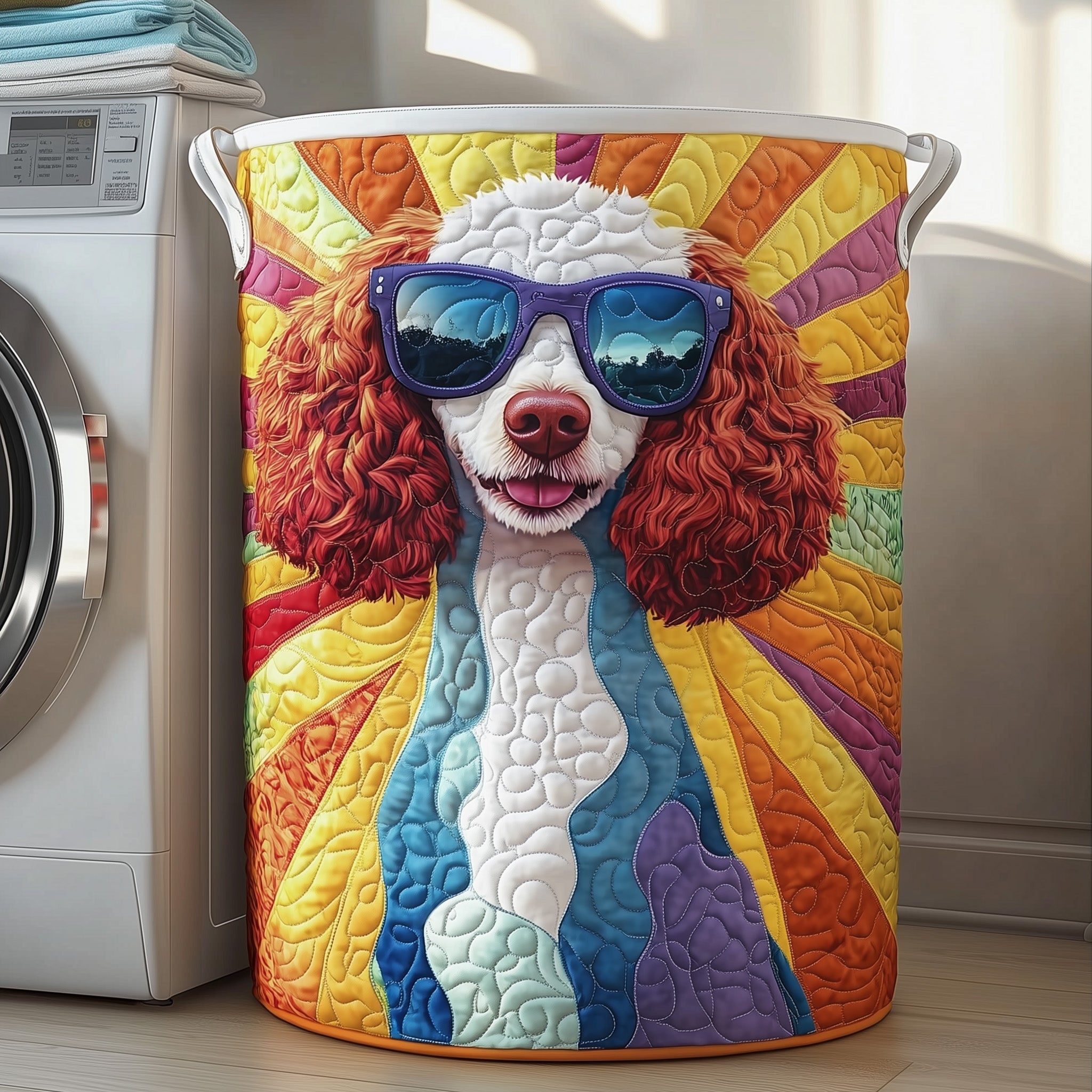 Poodle Charm Quilted Laundry Basket Cute Presents Gifts For Poodle Lovers