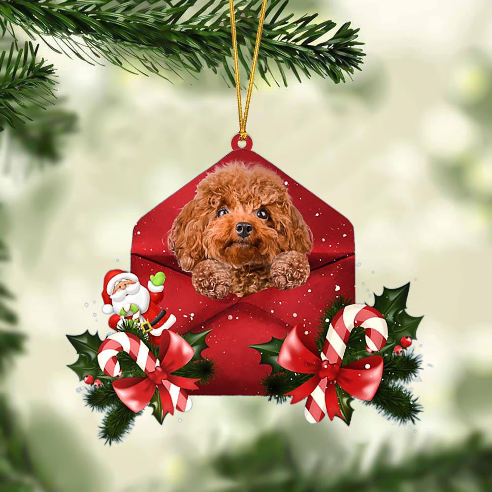 Poodle Christmas Letter Shaped Ornament  Acrylic Dog Christmas Ornament Xmas Dog Gifts