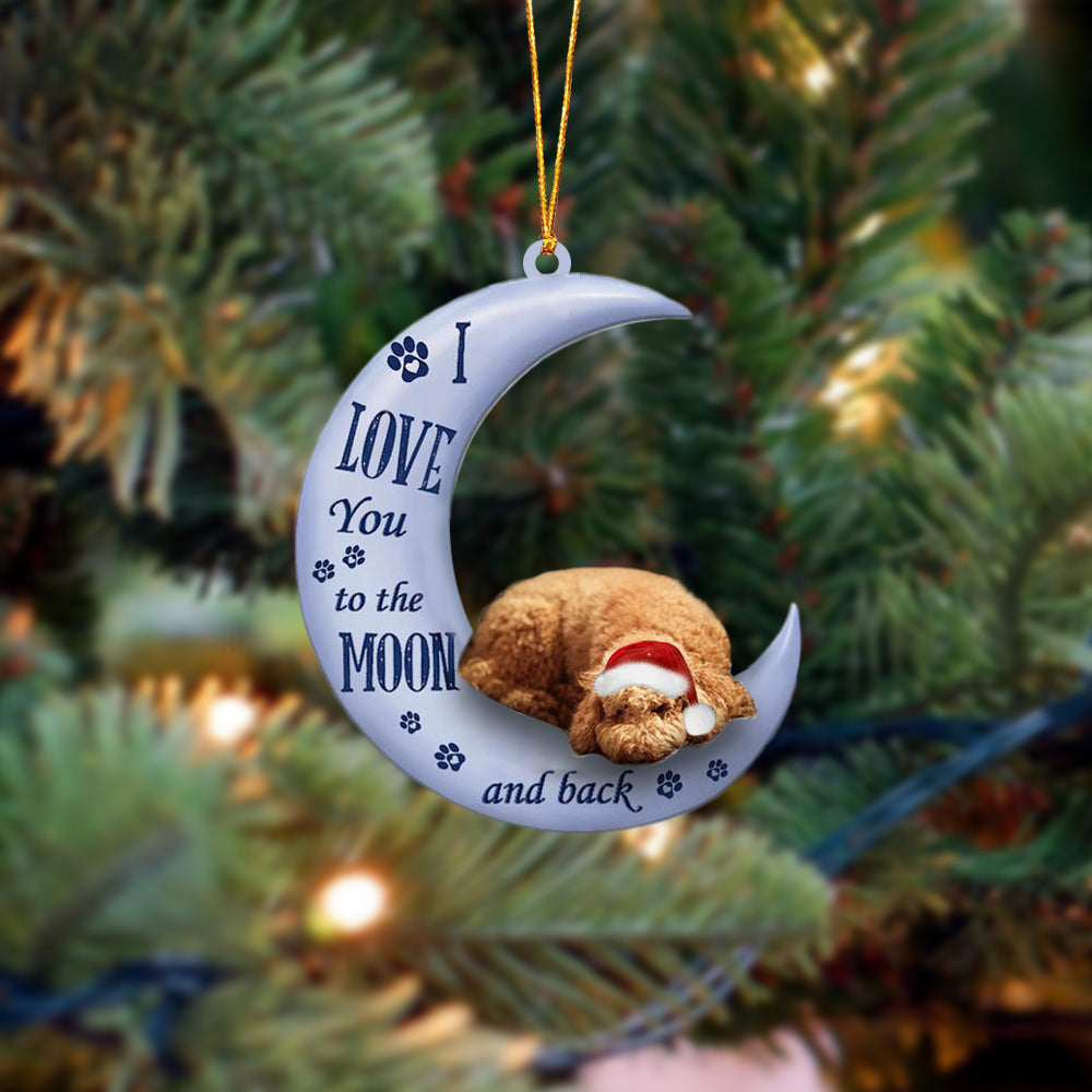 Poodle I Love You To The Moon And Back Christmas Ornament Best Gift For Poodle Lovers