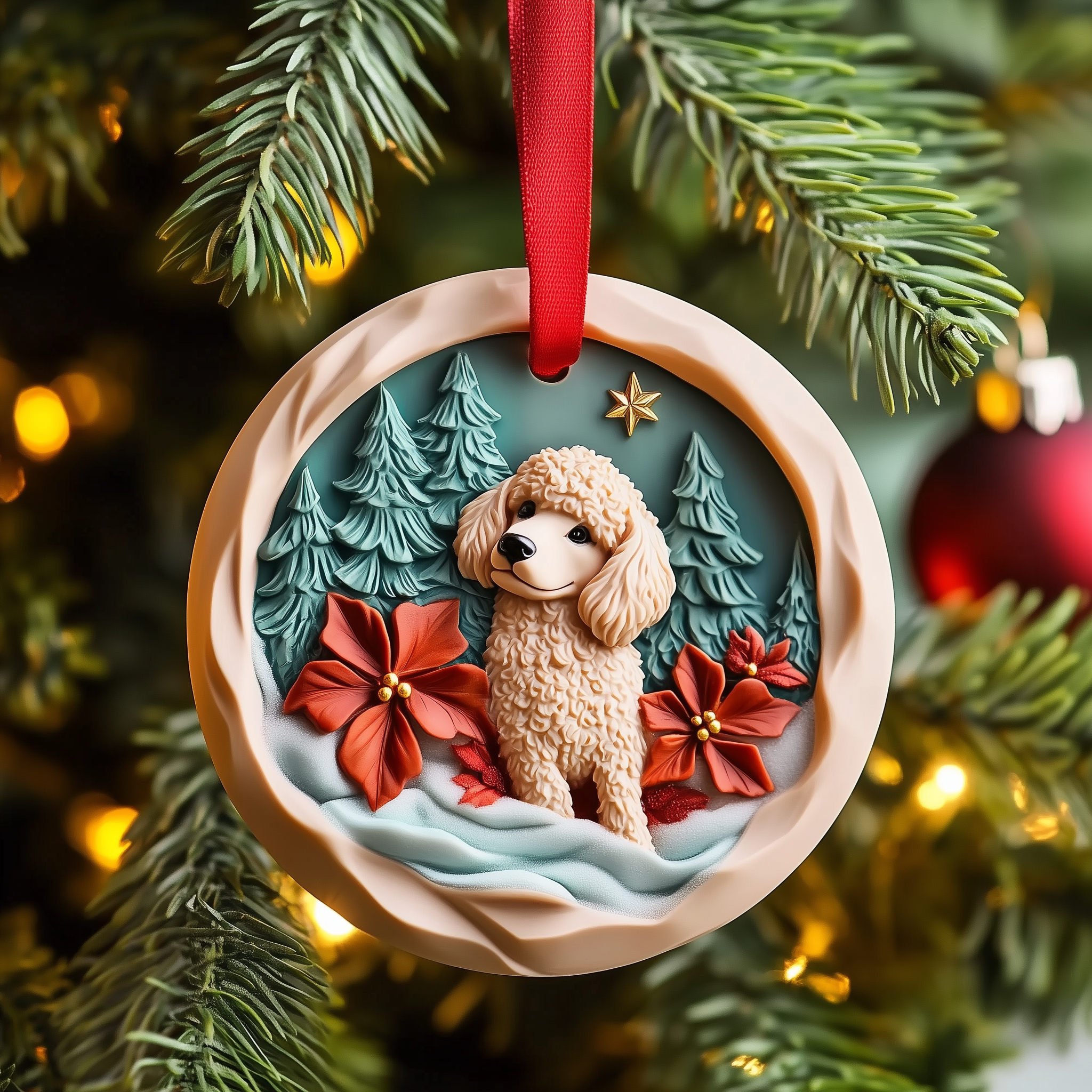 Poodle Mica Ornament Bring Beauty and Meaning to Your Tree with Ornaments
