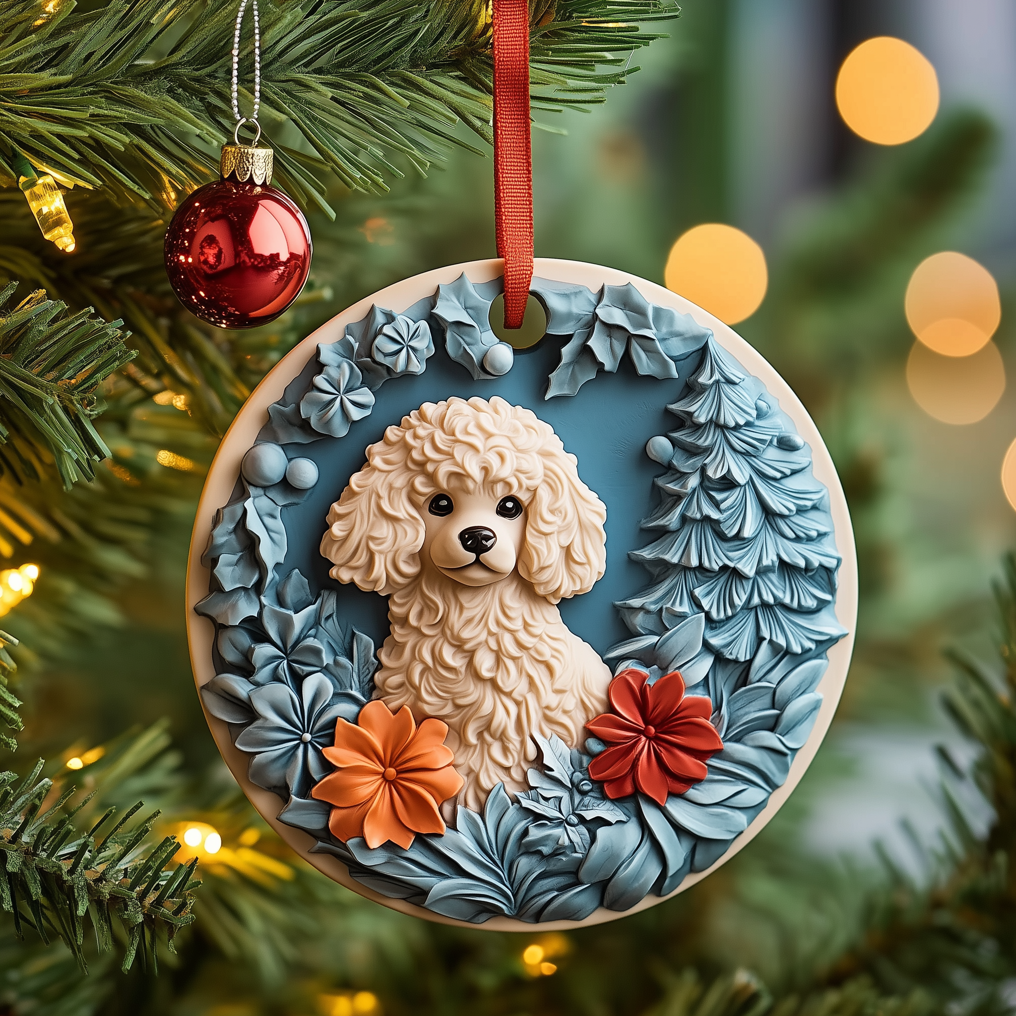 Poodle Mica Ornament Feel the Magic of Christmas with Every Ornament