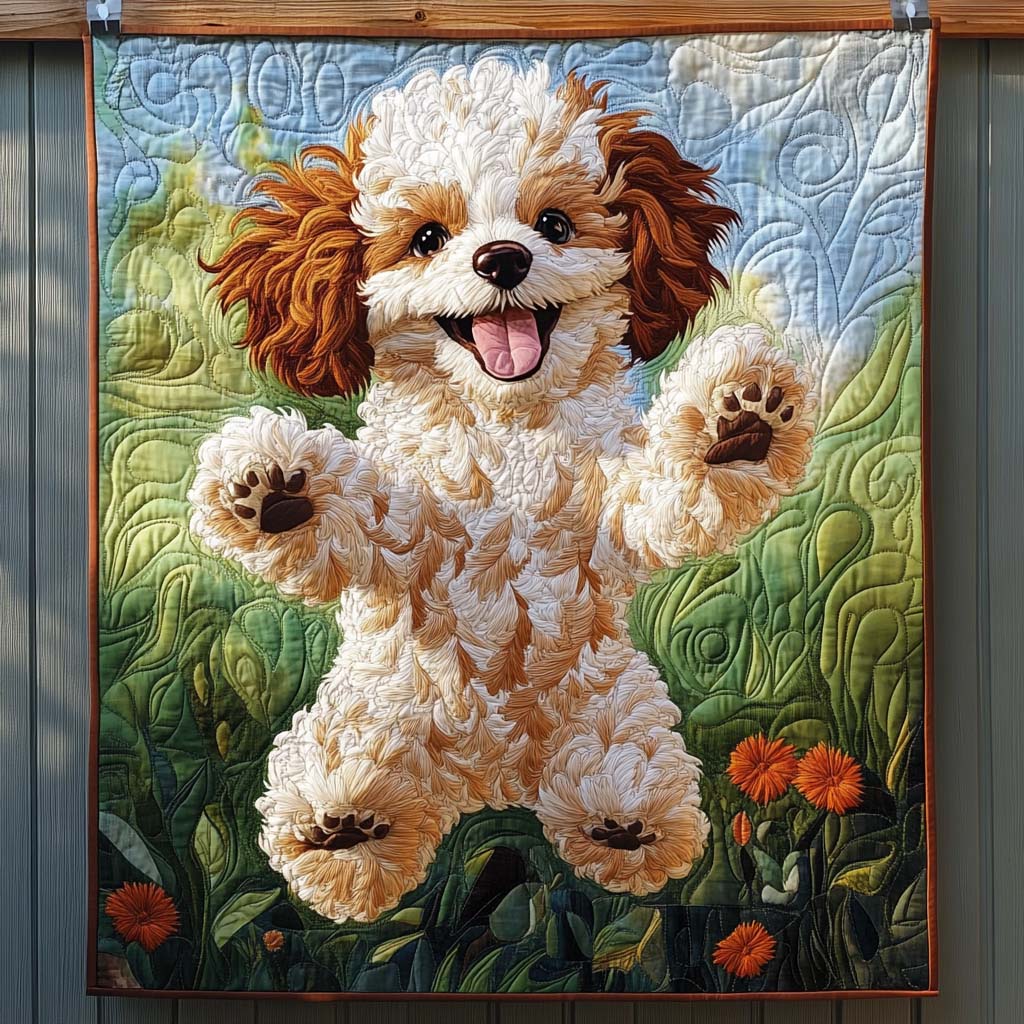 Poodle Parade Quilted Blanket Best New Dog Owner Gifts