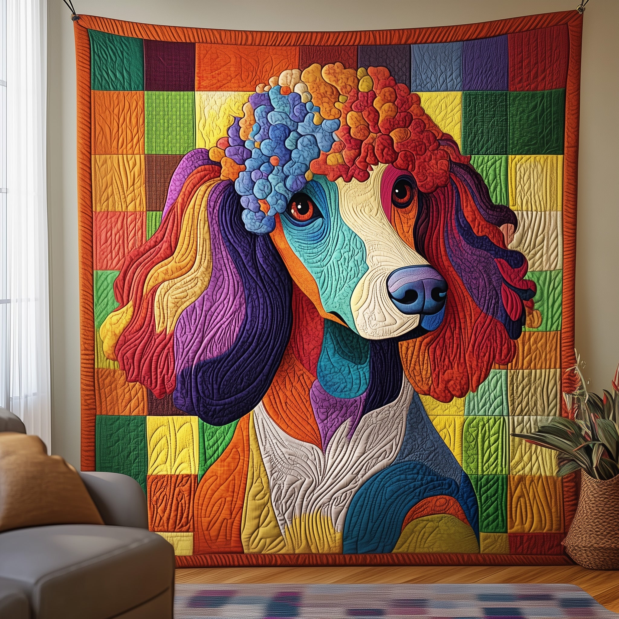Poodle Quilted Blanket Nice Throw BlanketFunny Presents For Dogs