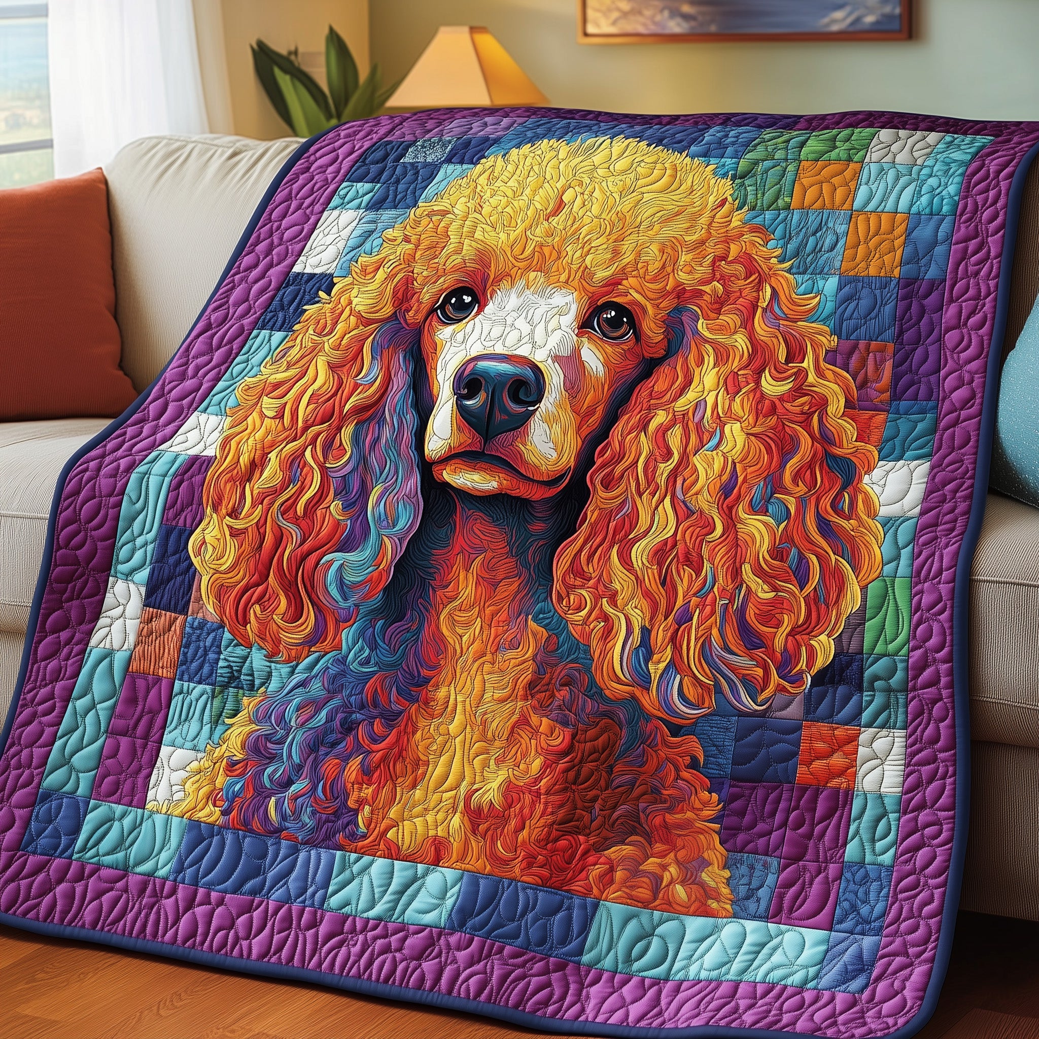 Poodle Quilted Blanket Nice Throw BlanketGift Ideas For Dog Owners