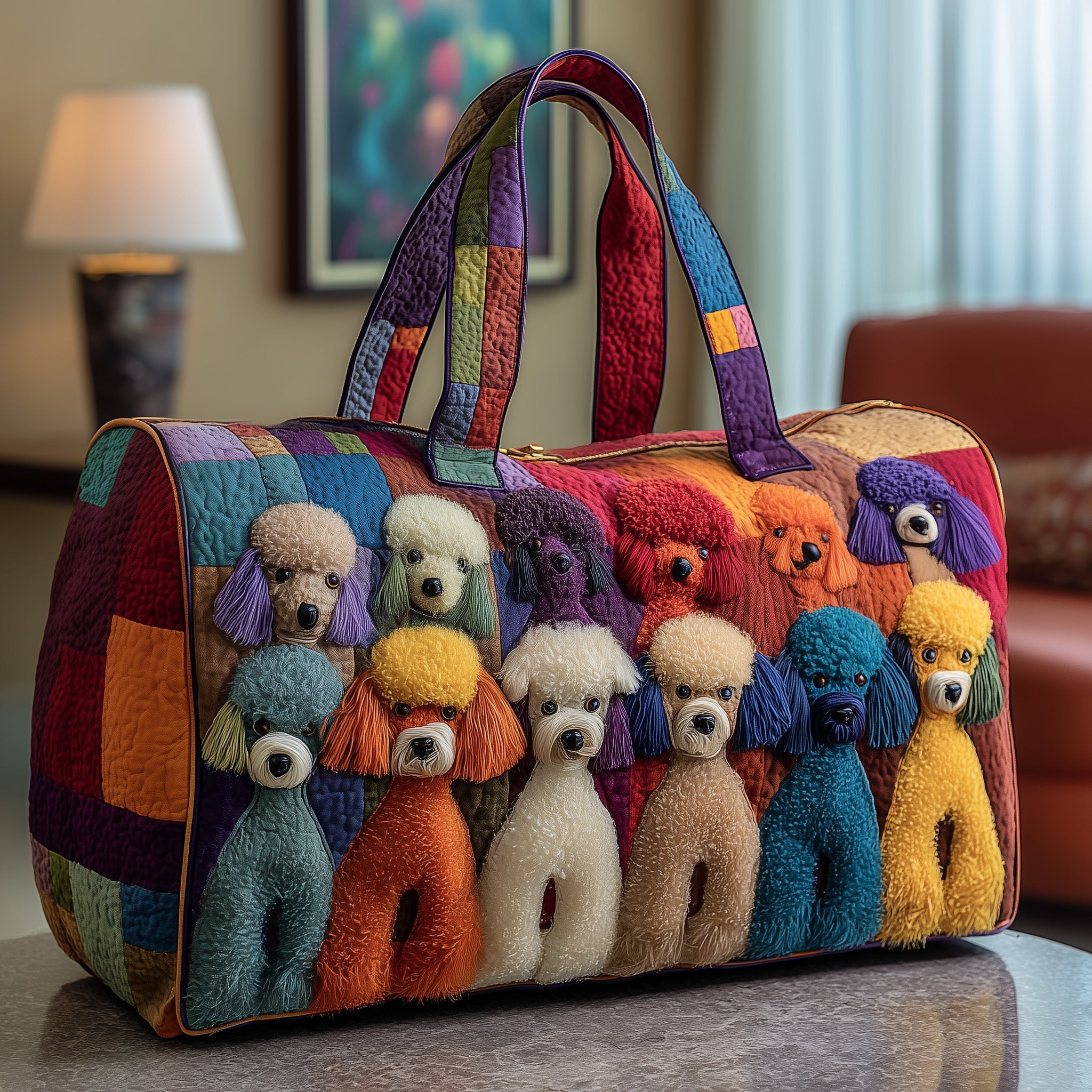 Poodle Quilted Duffle Bag Christmas Gift Idea