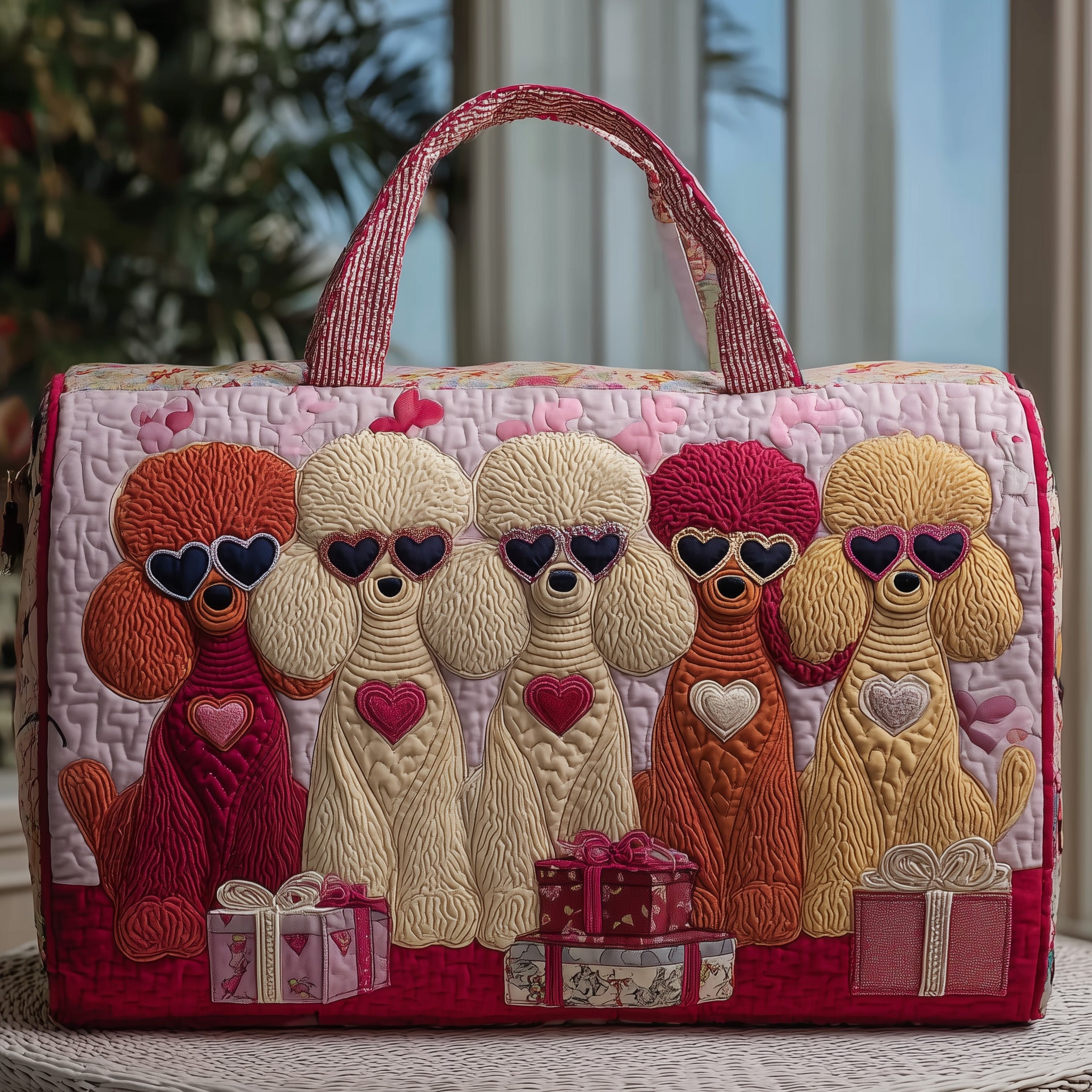Poodle Quilted Duffle Bag For Carry On Use