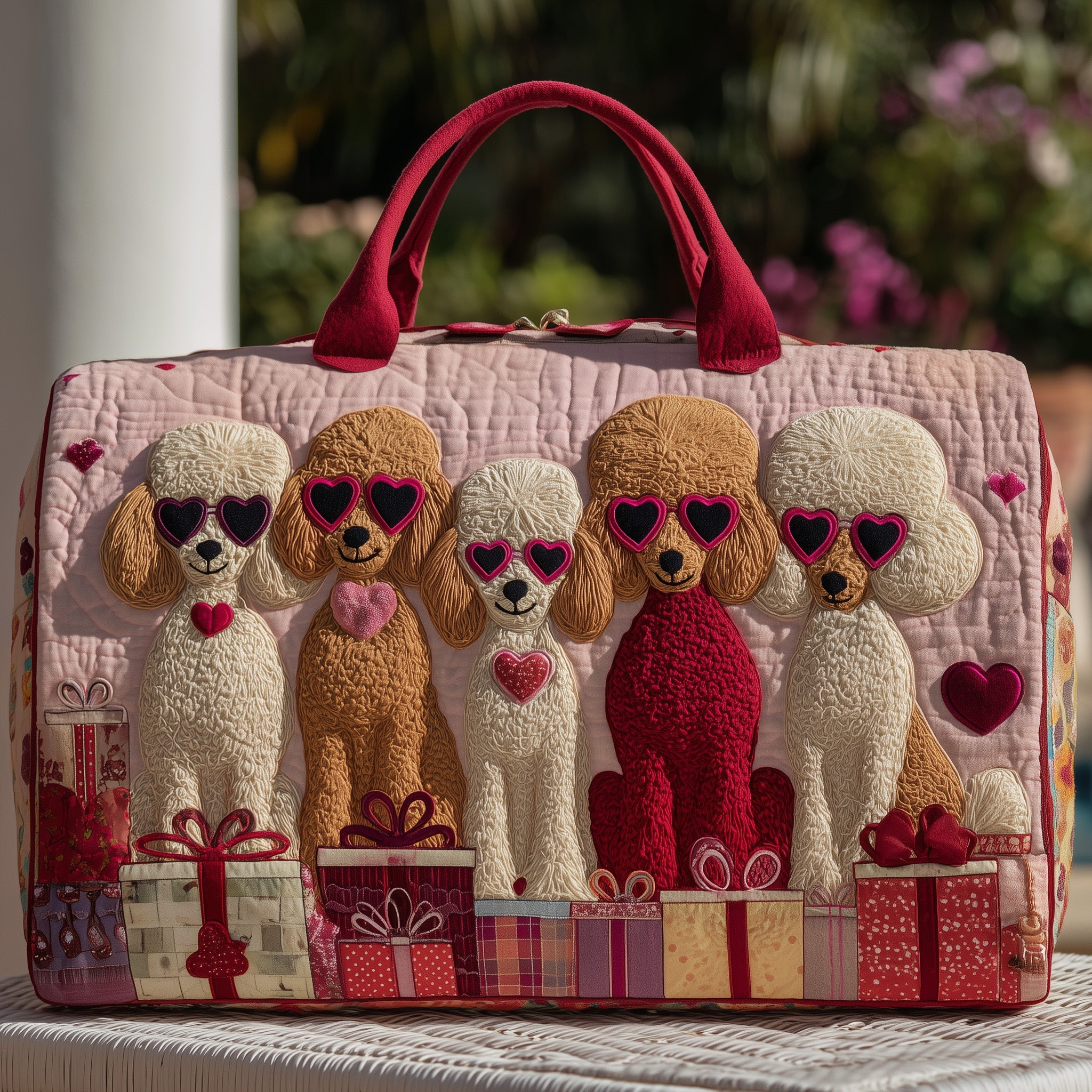 Poodle Quilted Duffle Bag For Work And Travel