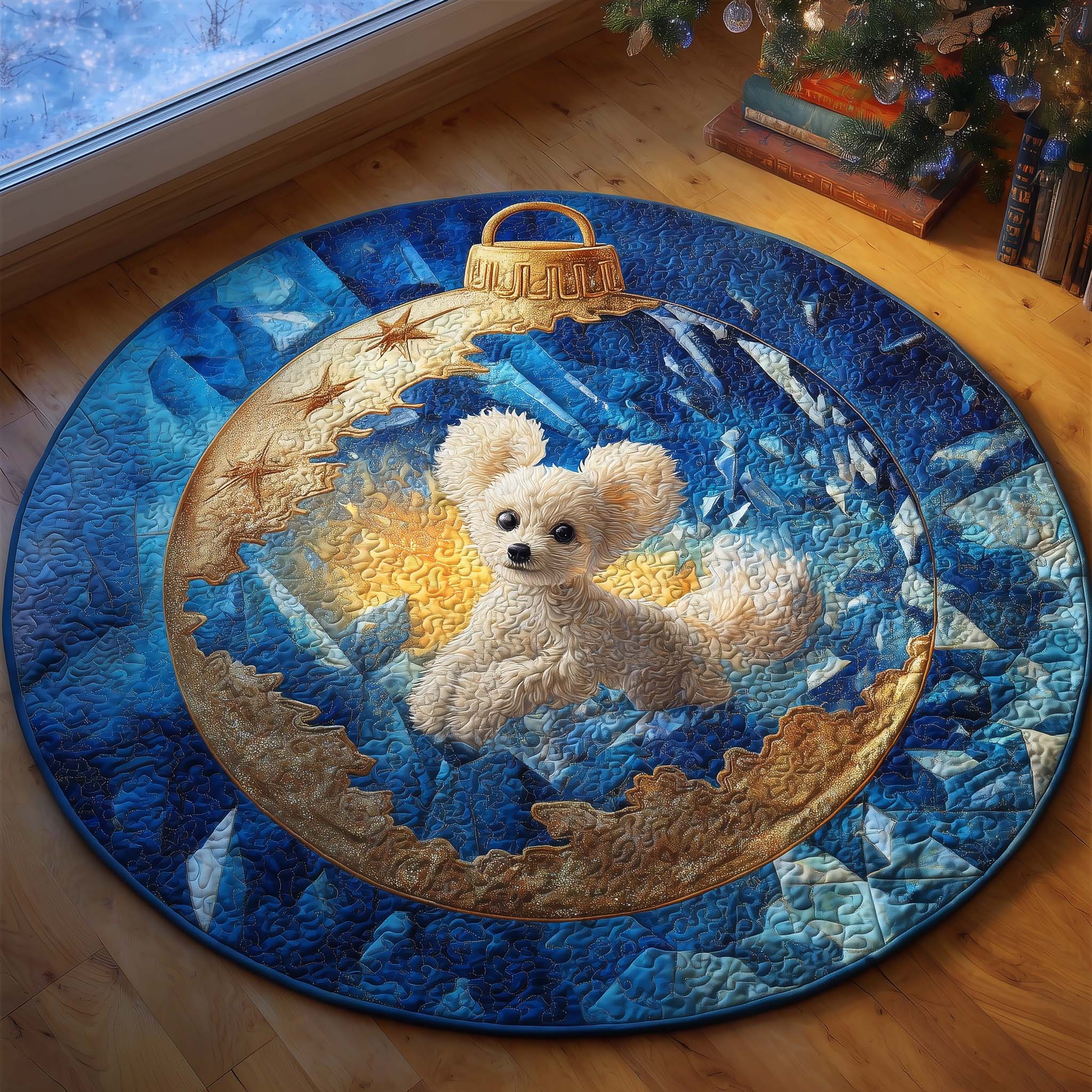Poodle Quilted Round Mat Gftoqm85 Luxury Quilted Round Mat for Stylish Homes