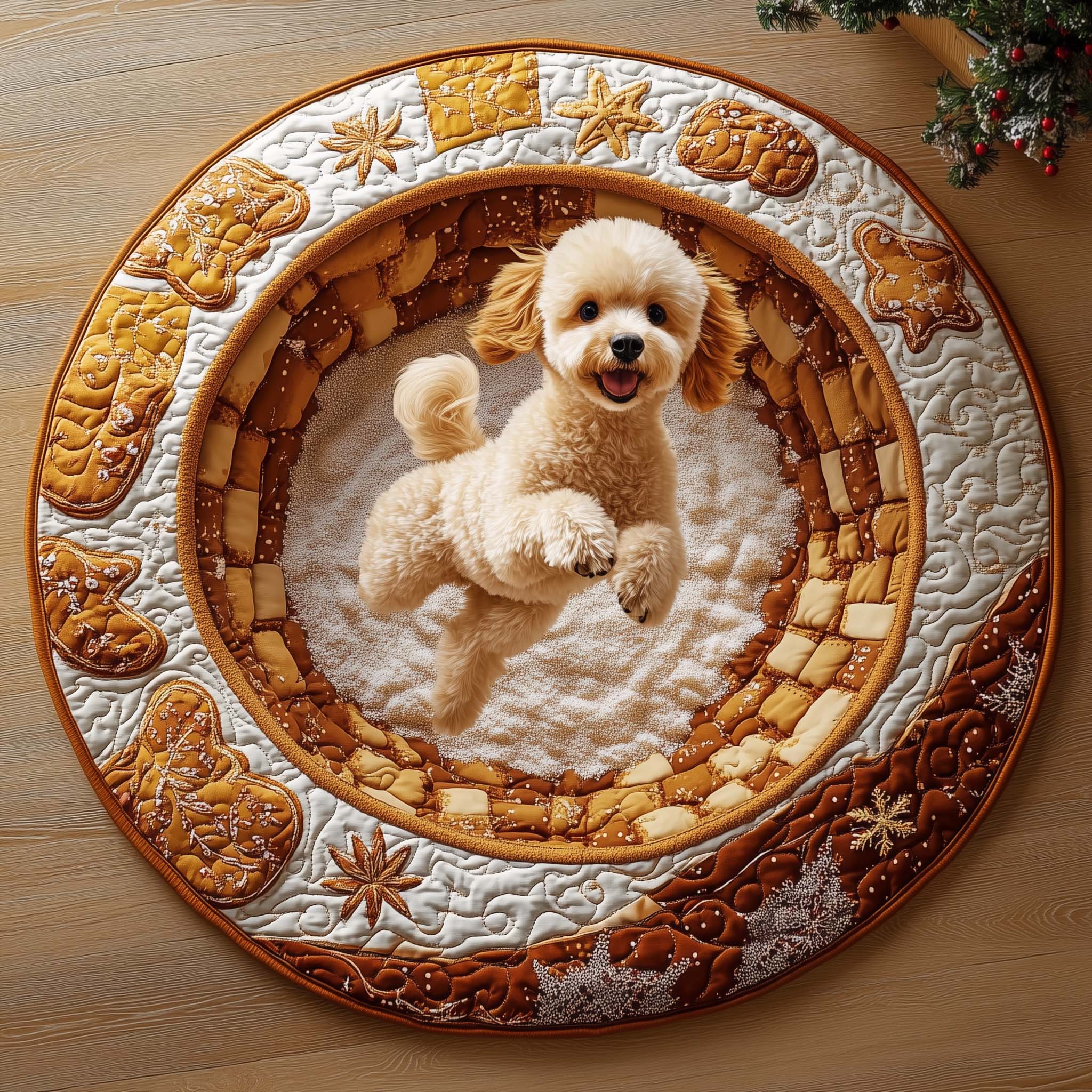 Poodle Quilted Round Mat Gftoqm86 Premium Quilted Round Mat for Cozy Living Spaces