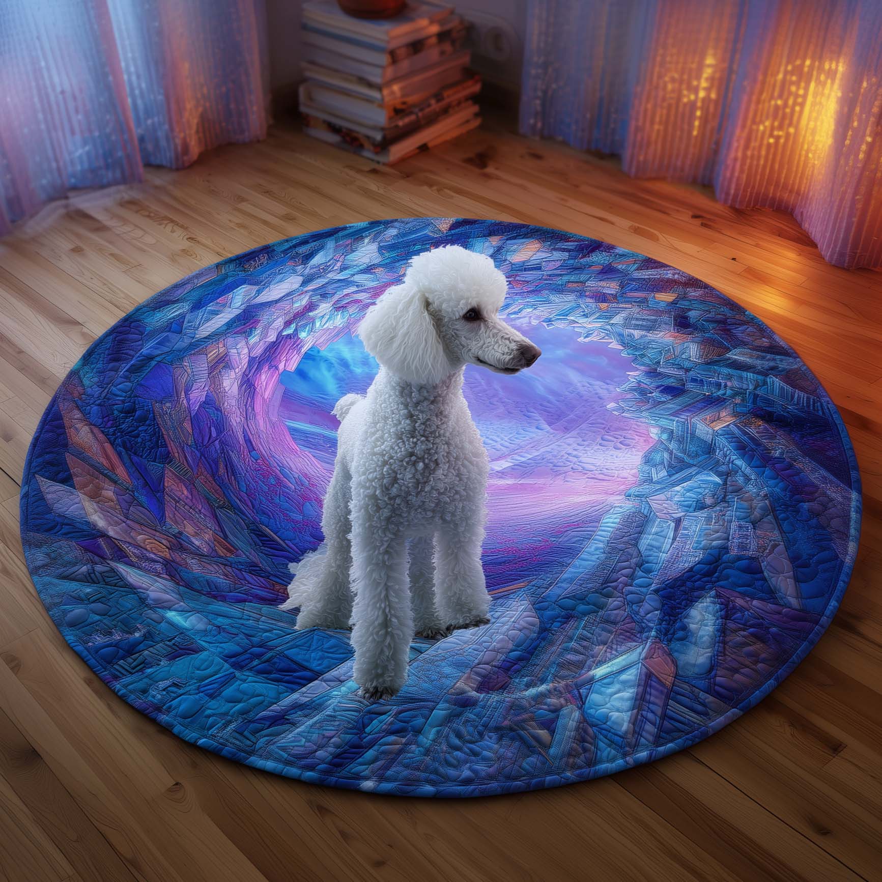 Poodle Quilted Round Mat Gftoqm87 Comfortable Quilted Round Mat for Relaxing Moments
