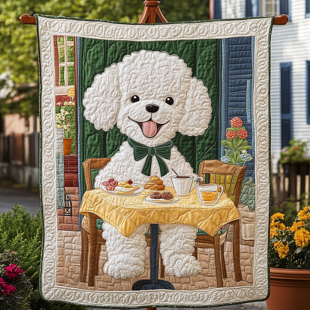 Poodle Winter Joy Quilted Blanket Best Gifts For Dog Owners