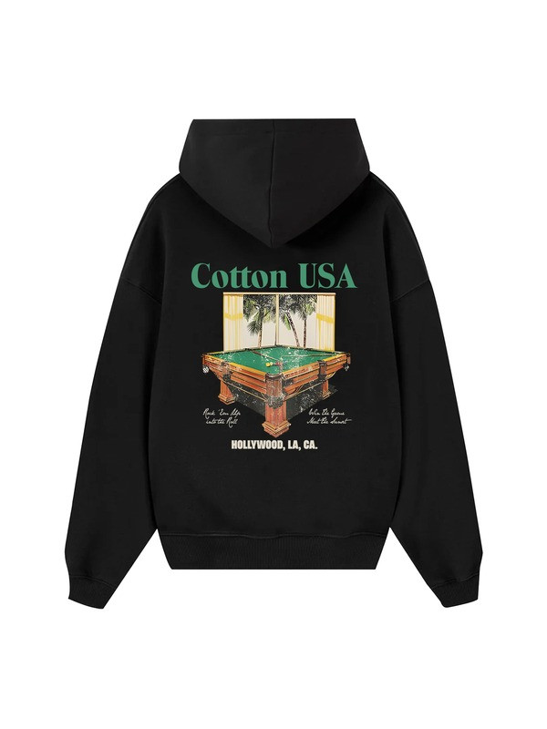Pool Table Cotton USA Hoodie Hollywood LA CA Billiards Clothes Trendy Presents For Dad