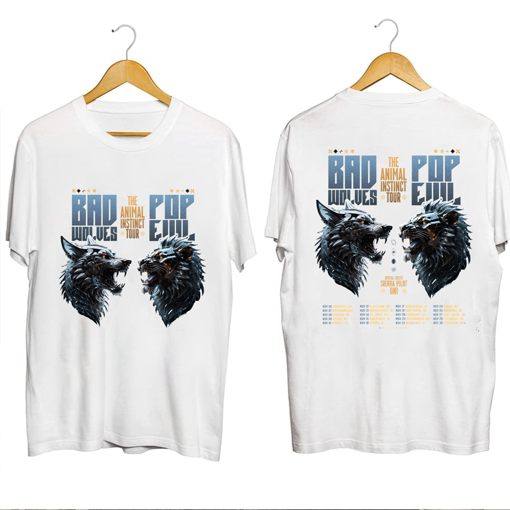 Pop Evil And Bad Wolves Tour Shirt Fan Merch Christmas Gift Ideas For Him Pop Evil And Bad Wolves Tour Shirt Fan Merch Christmas Gift Ideas For Him