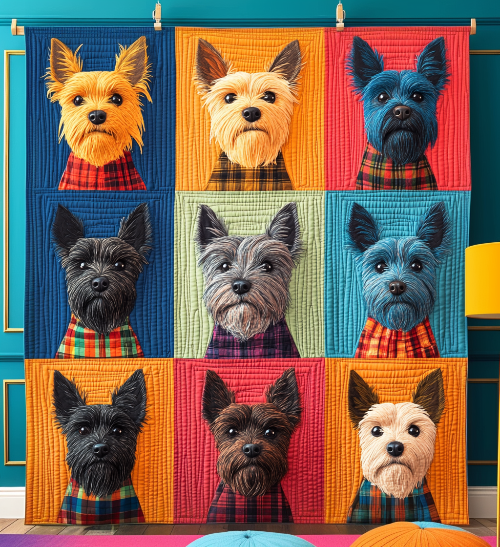 Pop Scottie Quilted Blanket Presents For Dog Lovers